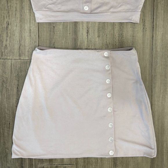 Dresses & Skirts - Lavender Lux LA Decorative Button Crop Top + Skirt Set (2/2)